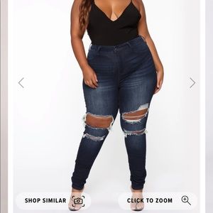 Plus Size High Waisted Ripped Jeans